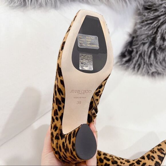 Jimmy Choo Mirren Square-Toe Leopard-Print Leather Ankle Boots 38 - Picture 7 of 7